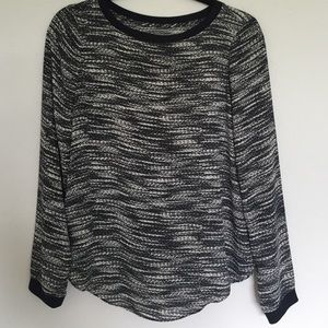 Black and white blouse from Lou + Grey
