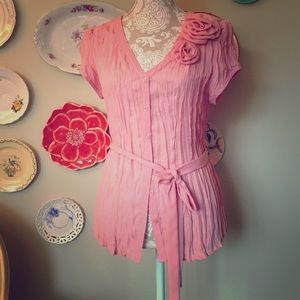 Sunny Leigh pink flower blouse.