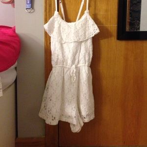 White lace romper, crossback