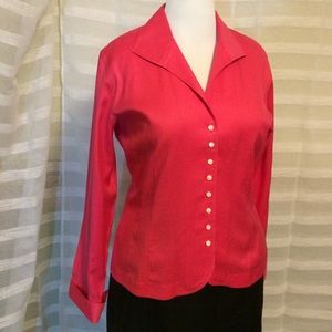 Talbots fuchsia pink shirt jacket sz18