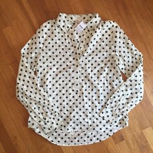 💥final reduction💥J. Crew polka dot popover shirt