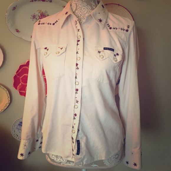 Lucky Brand corduroy,  ivory, long sleeve top. - Picture 1 of 4