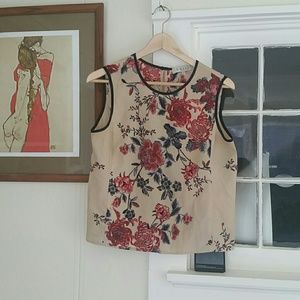 Light tan top with really cute floral pattern