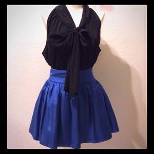 Royal blue a-line mini skirt
