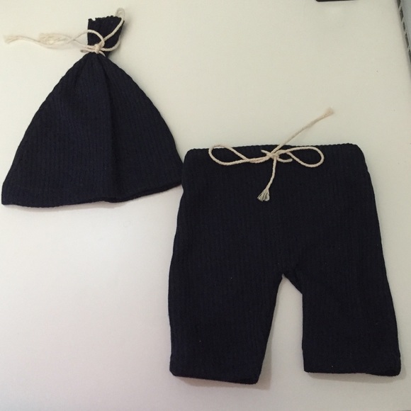 Newborn Navy Blue baby photo prop set