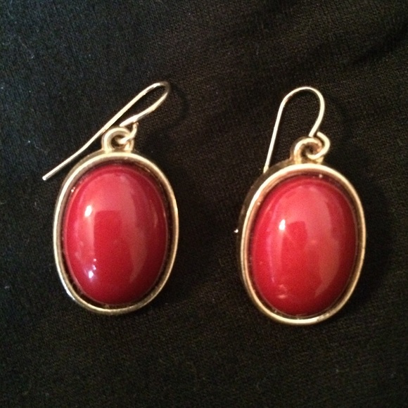 Gold and Red Earrings