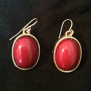Gold and Red Earrings