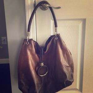 Brown satchel bag