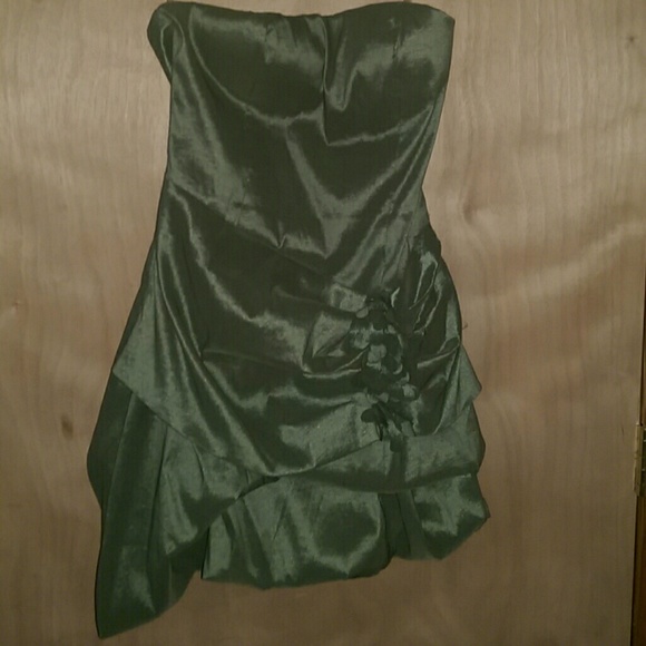 Shiny pea green dress
