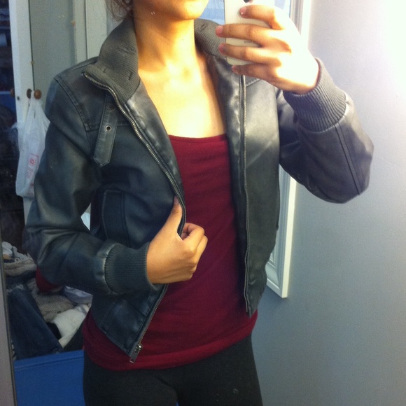 Grey pleather jacket
