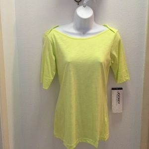 Bright Lime Bateau Neck Top