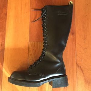 Tall Dr. Martens black leather boots