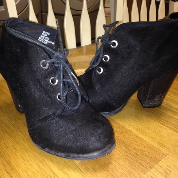 Black suede booties