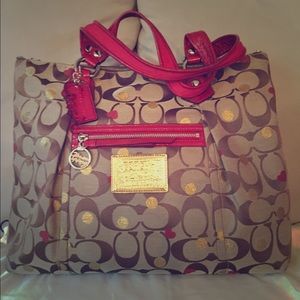 Authentic Coach Poppy & Polka Dot Handbag