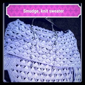 Lavender knit sweater, cute paired jeans??????