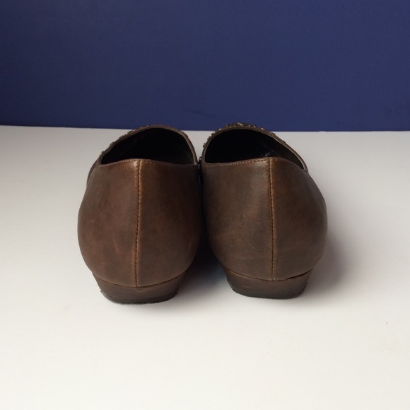 Vegan Leather Brown Flats - Picture 3 of 4