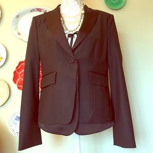 BCBG MaxAzria black tuxedo jacket.