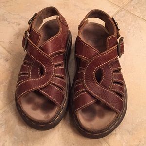 Brown dr martens sandals