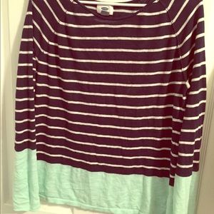 Long sleeve old navy blue and real stripped shirt