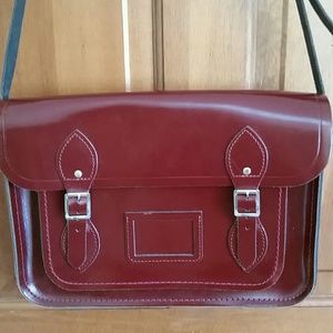 Oxblood Patent Cambridge Satchel 13"