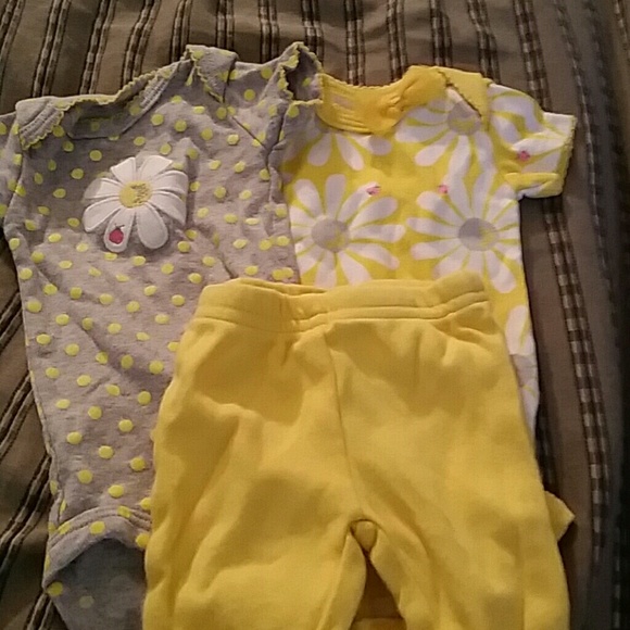 Three piece outfit daisies and lady bugs size NB