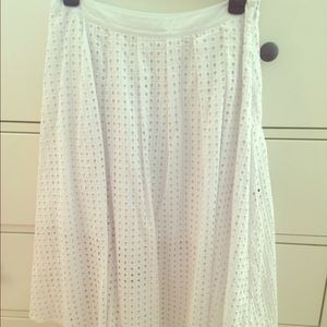 White Eyelet Midi Skirt