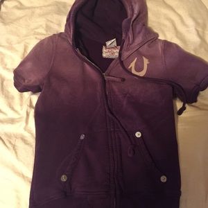 True Religion short sleeve zip hoodie size Md