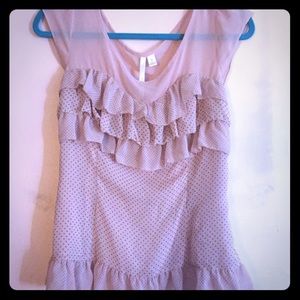 Lauren Conrad polka dot ruffle blouse