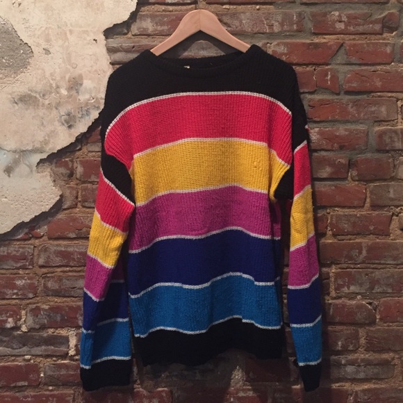 Vintage Op Brand Rainbow Boyfriend Pullover