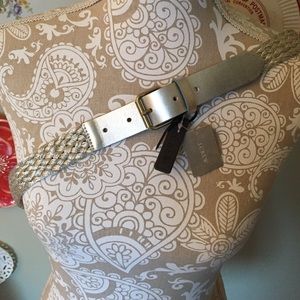 🎈Final Sale🎈JCrew silver braided leather belt.
