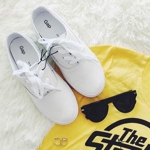 White Leather Sneakers By Gap