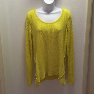 Citron Yellow Mixed Stitch Pullover Sweater