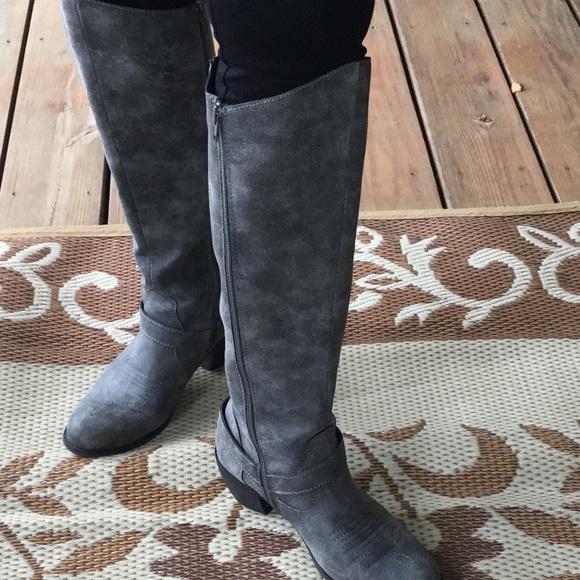 Grey suede boots