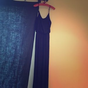 Lush black cotton maxi dress