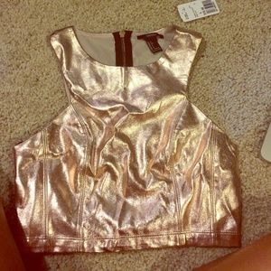 NWT Gold flashy crop top!!