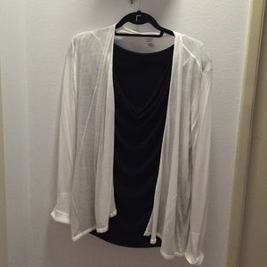 White light Flyaway Cardigan Sweater