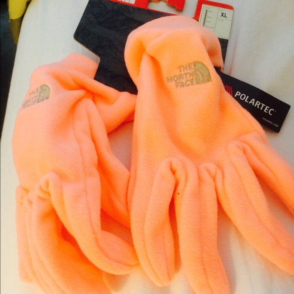 Coral pink north face gloves women's sizes S-xl