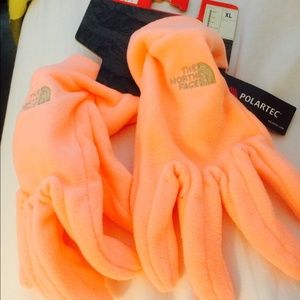 Coral pink north face gloves women's sizes S-xl