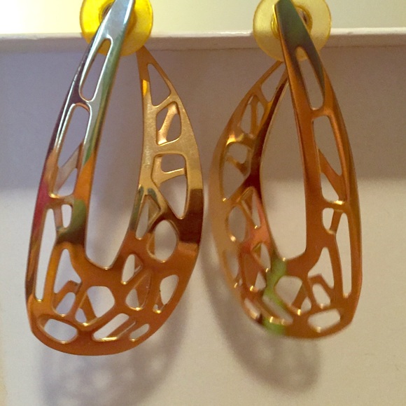 Gold tone geometric hoops