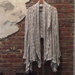 Free People - Crochet Drapey Hi Low Cardigan
