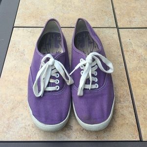 Purple vans style shoes