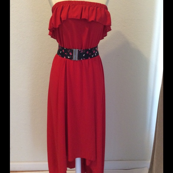 🔹Brand 🆕 Tomato Red High Low Hem Dress🔹