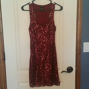 Red party dress