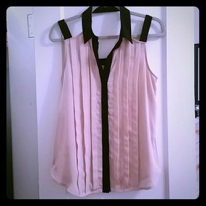 Pink Pleated Tank Top