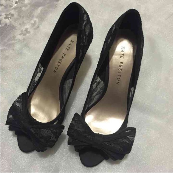 Black Lace Kate Preston heels pumps size 5