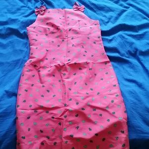 Lilly pulitzer red Christmas silk dress