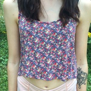LA Hearts purple floral top