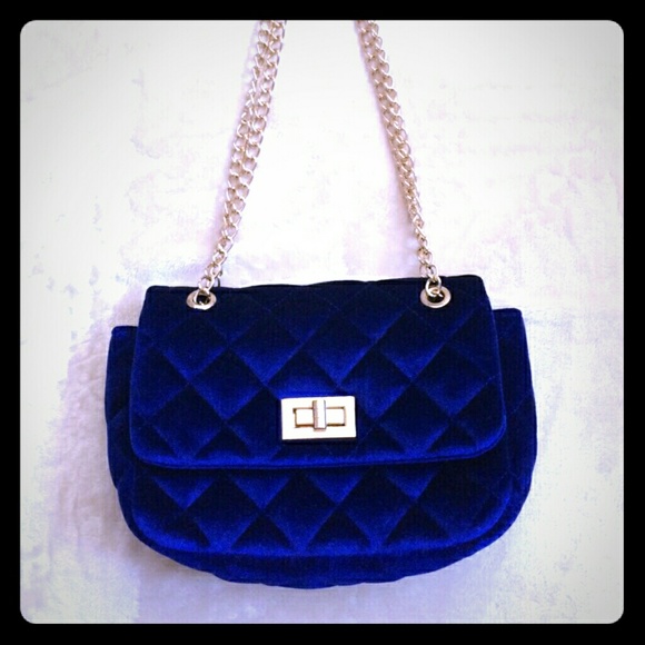 Blue velvet crossbody