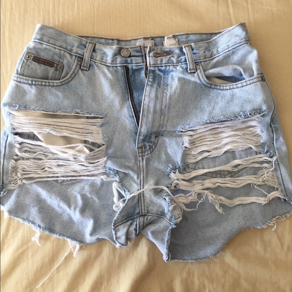 High waist cut offs