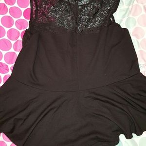 Asos curve Black lace peplum